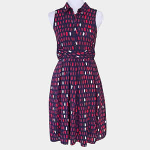 Anthropologie Tylho Brynn Navy Geometric Dress Small
